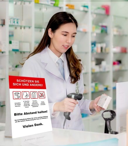 Dachaufsteller mit Hygienehinweisen für Apotheken Dachaufsteller mit Hygienehinweisen für Apotheken