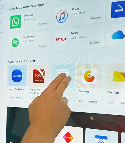 Inhalte über den Google Appstore auf das Touchscreen Display übertragen