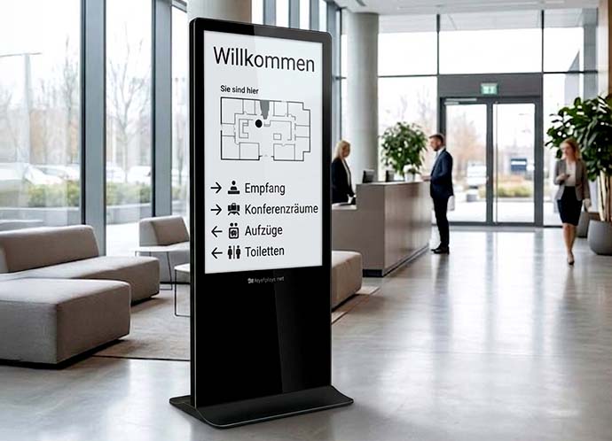 Digitale Stele als Wegweiser