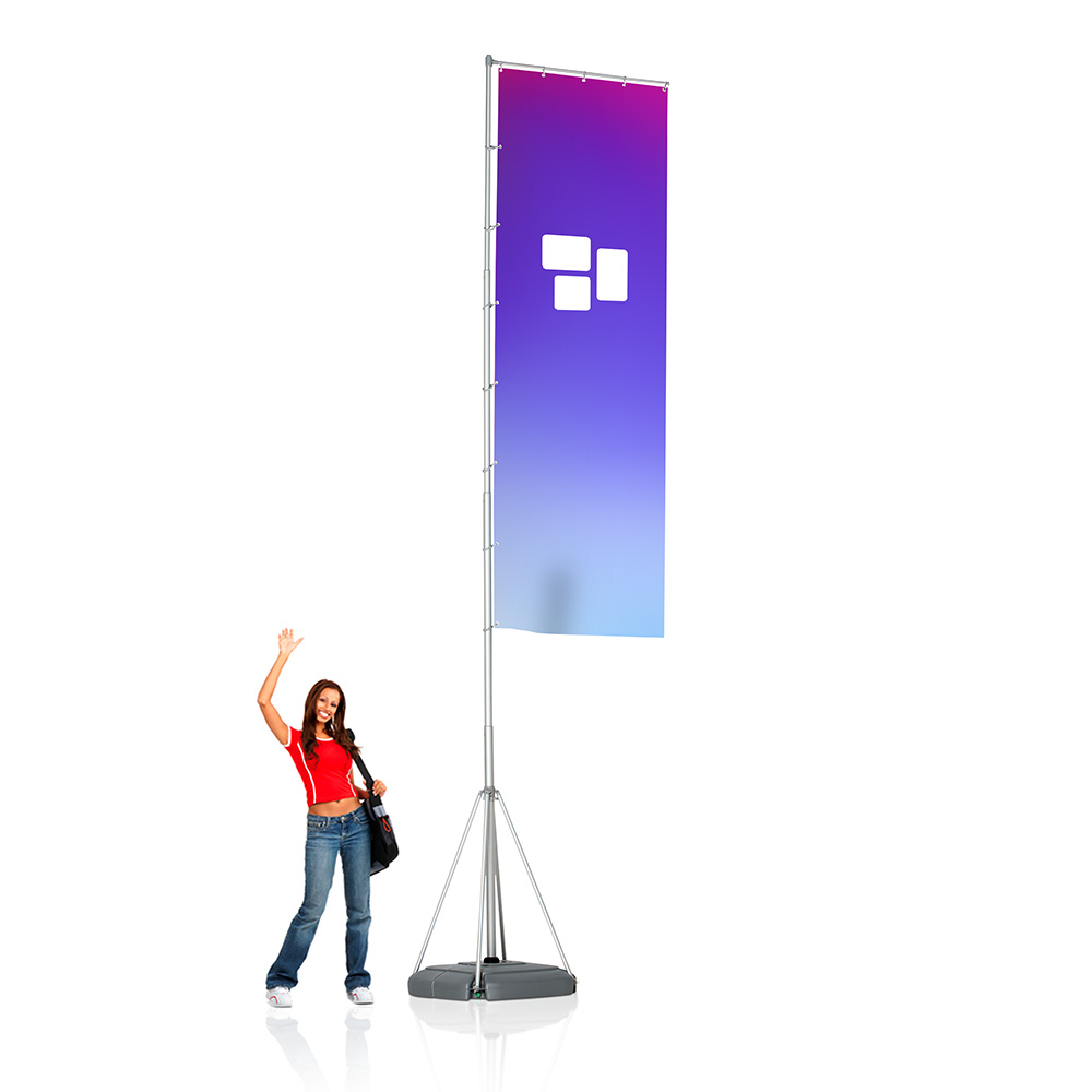 Mobiler Alu-Fahnenmast (Z75) NH 6m für Mobilkonsole